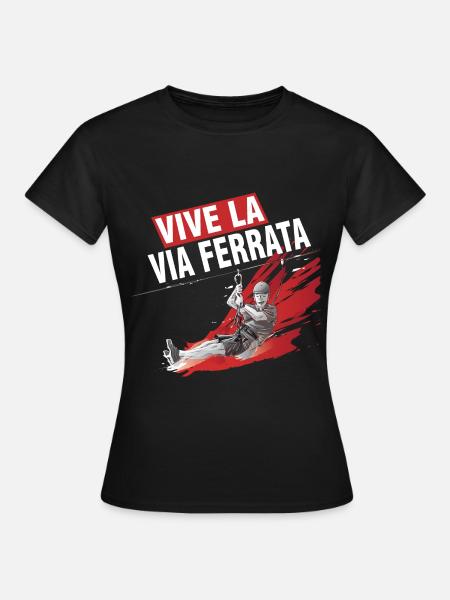 Es lebe der Klettersteig - via Corda - Frauen T-Shirt - Schwarz