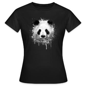 Cooles Kunst Panda Portrait (watercolor design) - Frauen T-Shirt - Schwarz - Vorne - AI Model Female 172 dark (172cm)