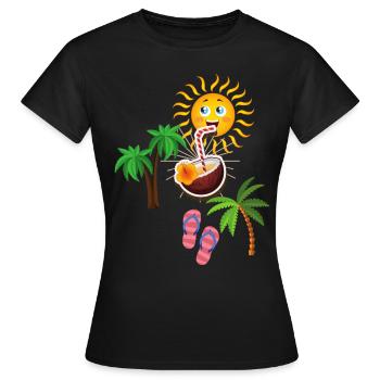 urlaub zeit - Frauen T-Shirt - Schwarz - Vorne - AI Model Female 172 dark (172cm)