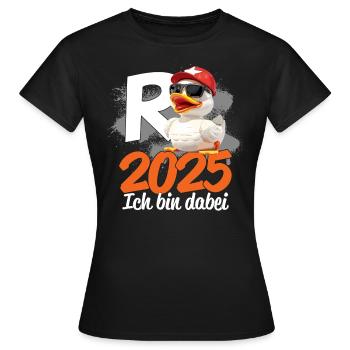 Rente 2025 ich bin dabei - Frauen T-Shirt - Schwarz - Vorne - AI Model Female 172 dark (172cm)
