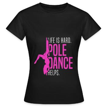 Pole Dance Workout Stangentanz Tänzerin Geschenk - Frauen T-Shirt - Schwarz - Vorne - AI Model Female 172 dark (172cm)