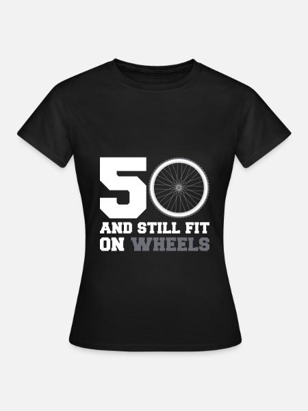 50th 50th birthday cycling cyclist gift - Women's T-Shirt - black