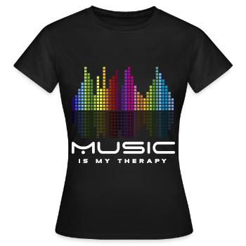 DJ Techno Thérapie musique equalizer edm parti - T-shirt Femme - noir - Devant - AI Model Female 172 dark (172cm)