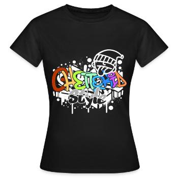 Ghettokid Style Graffiti Airbrush Design - Frauen T-Shirt - Schwarz - Vorne - AI Model Female 172 dark (172cm)