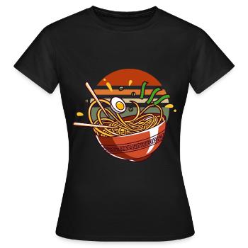 Ramen Bowl Chopsticks Japanese Noodles - Women's T-Shirt - black - Front - AI Model Female 172 dark (172cm)