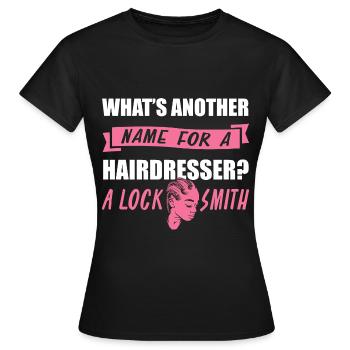 Coiffeur Coiffeur Coiffure Coiffure Coiffure Coiffure - T-shirt Femme - noir - Devant - AI Model Female 172 dark (172cm)