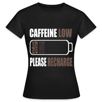 Koffeinarm Bitte aufladen - Kaffeebatterie - Frauen T-Shirt - Schwarz - Vorne - AI Model Female 172 dark (172cm)