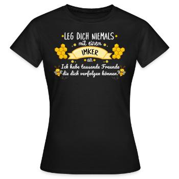 Apiculteur disant amis drôles abeilles cadeau nid d'abeille - T-shirt Femme - noir - Devant - AI Model Female 172 dark (172cm)