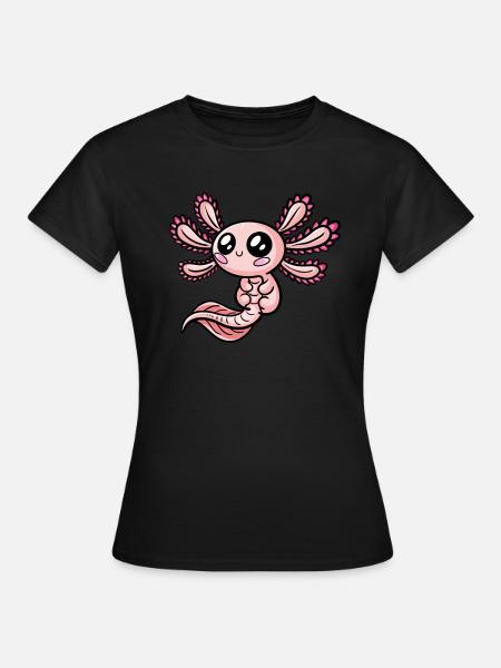 Axolotl Kawaii - T-shirt Femme - noir