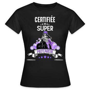 Super motarde femme cadeau moto - T-shirt Femme - noir - Devant - AI Model Female 172 dark (172cm)
