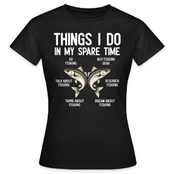 Pêcheur récréatif drôle de conception de pêche humour de pêcheur - T-shirt Femme - noir - Devant - AI Model Female 172 dark (172cm)
