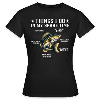 Pêcheur récréatif drôle de conception de pêche humour de pêcheur - T-shirt Femme - noir - Devant - AI Model Female 172 dark (172cm)