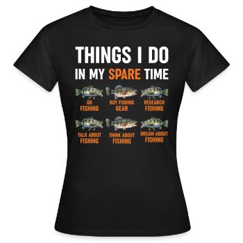 Pêcheur récréatif drôle de conception de pêche humour de pêcheur - T-shirt Femme - noir - Devant - AI Model Female 172 dark (172cm)