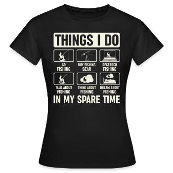 Pêcheur récréatif drôle de conception de pêche humour de pêcheur - T-shirt Femme - noir - Devant - AI Model Female 172 dark (172cm)