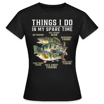 Pêcheur récréatif drôle de conception de pêche humour de pêcheur - T-shirt Femme - noir - Devant - AI Model Female 172 dark (172cm)