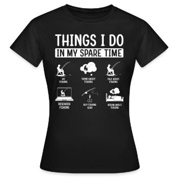 Pêcheur récréatif drôle de conception de pêche humour de pêcheur - T-shirt Femme - noir - Devant - AI Model Female 172 dark (172cm)