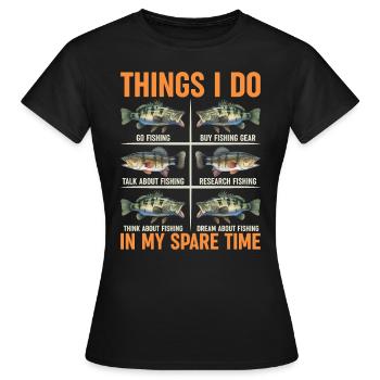 Pêcheur récréatif drôle de conception de pêche humour de pêcheur - T-shirt Femme - noir - Devant - AI Model Female 172 dark (172cm)