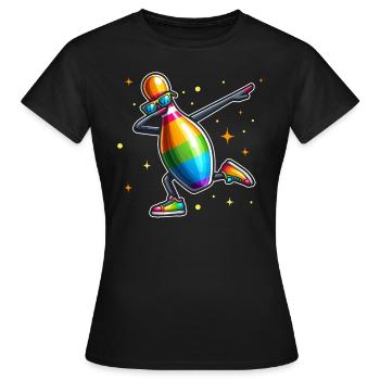 Bowling Pin Dabbing Sunglasses Bowler Player - Frauen T-Shirt - Schwarz - Vorne - AI Model Female 172 dark (172cm)