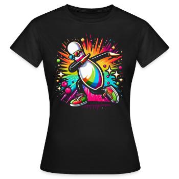 Bowling Pin Dabbing Sunglasses Bowler Player - Frauen T-Shirt - Schwarz - Vorne - AI Model Female 172 dark (172cm)