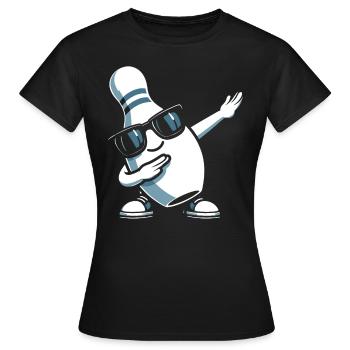 Bowling Pin Dabbing Sunglasses Bowler Player - Frauen T-Shirt - Schwarz - Vorne - AI Model Female 172 dark (172cm)