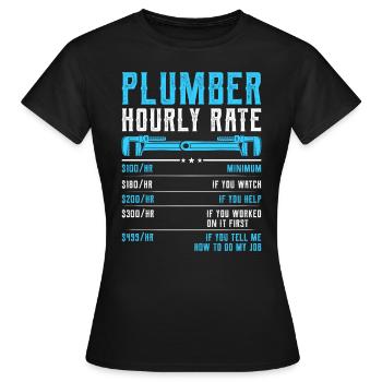 Plombier drôle taux horaire bricoleur plombier - T-shirt Femme - noir - Devant - AI Model Female 172 dark (172cm)