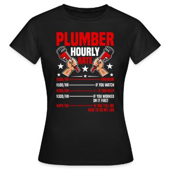 Plombier drôle taux horaire bricoleur plombier - T-shirt Femme - noir - Devant - AI Model Female 172 dark (172cm)