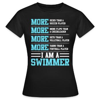 Schwimmer Spruch Schwimmen Lustiger Schwimmer - Frauen T-Shirt - Schwarz - Vorne - AI Model Female 172 dark (172cm)