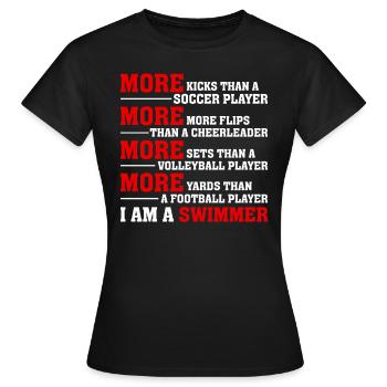 Nageur disant nager nageur drôle - T-shirt Femme - noir - Devant - AI Model Female 172 dark (172cm)