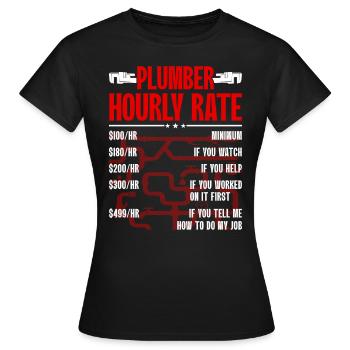 Plombier drôle taux horaire bricoleur plombier - T-shirt Femme - noir - Devant - AI Model Female 172 dark (172cm)