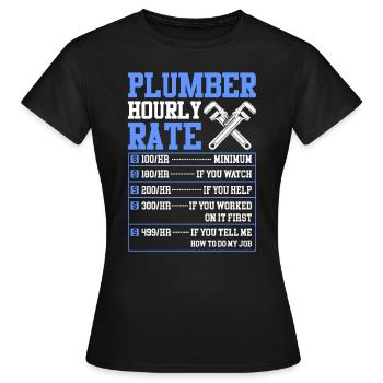 Plombier drôle taux horaire bricoleur plombier - T-shirt Femme - noir - Devant - AI Model Female 172 dark (172cm)