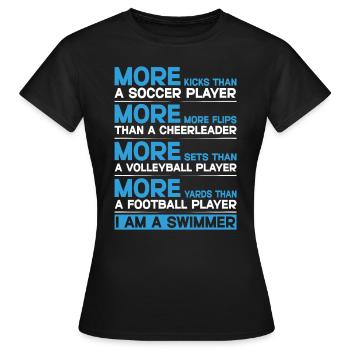 Nageur disant nager nageur drôle - T-shirt Femme - noir - Devant - AI Model Female 172 dark (172cm)