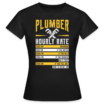 Plombier drôle taux horaire bricoleur plombier - T-shirt Femme - noir - Devant - AI Model Female 172 dark (172cm)