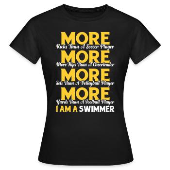 Nageur disant nager nageur drôle - T-shirt Femme - noir - Devant - AI Model Female 172 dark (172cm)