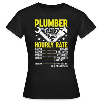 Plombier drôle taux horaire bricoleur plombier - T-shirt Femme - noir - Devant - AI Model Female 172 dark (172cm)