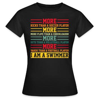 Nageur disant nager nageur drôle - T-shirt Femme - noir - Devant - AI Model Female 172 dark (172cm)
