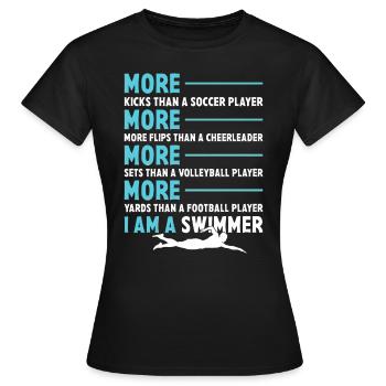Schwimmer Spruch Schwimmen Lustiger Schwimmer - Frauen T-Shirt - Schwarz - Vorne - AI Model Female 172 dark (172cm)