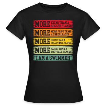Nageur disant nager nageur drôle - T-shirt Femme - noir - Devant - AI Model Female 172 dark (172cm)