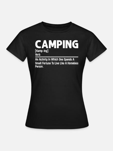 Lustiges Camping-Definition - T-shirt dam - svart
