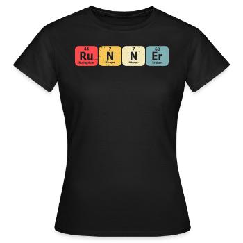 Runner Periodensystem Grafik - Frauen T-Shirt - Schwarz - Vorne - AI Model Female 172 dark (172cm)