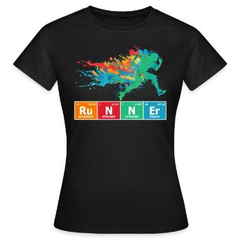 Runner Periodensystem Grafik - Frauen T-Shirt - Schwarz - Vorne - AI Model Female 172 dark (172cm)