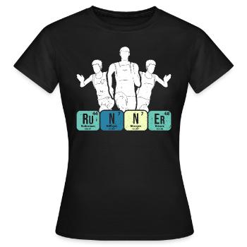 Runner Periodensystem Grafik - Frauen T-Shirt - Schwarz - Vorne - AI Model Female 172 dark (172cm)