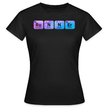 Runner Periodic Table - Women's T-Shirt - black - Front - AI Model Female 172 dark (172cm)