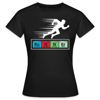 Runner Periodensystem Grafik - Frauen T-Shirt - Schwarz - Vorne - AI Model Female 172 dark (172cm)