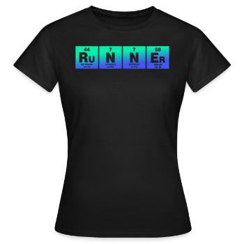 Runner Periodensystem Grafik - Frauen T-Shirt - Schwarz - Vorne - AI Model Female 172 dark (172cm)