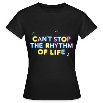 Spüren Sie den Rhythmus des Lebens – Original Vibe T-Shirt - Frauen T-Shirt - Schwarz - Vorne - AI Model Female 172 dark (172cm)