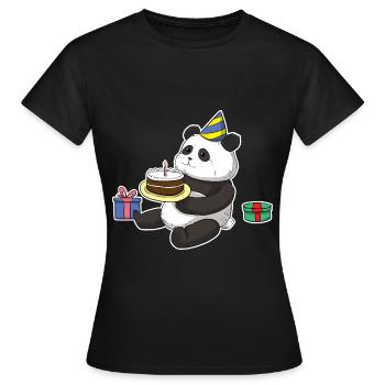Panda Birthday Bday Geburtstag - Frauen T-Shirt - Schwarz - Vorne - AI Model Female 172 dark (172cm)