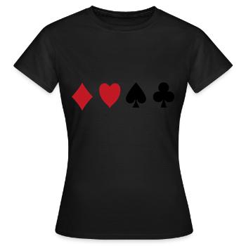 Kartenspiel - Frauen T-Shirt - Schwarz - Vorne - AI Model Female 172 dark (172cm)