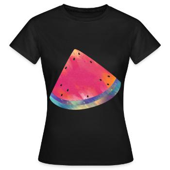 Bunte Wassermelone Sommer Lebensmittel - Frauen T-Shirt - Schwarz - Vorne - AI Model Female 172 dark (172cm)