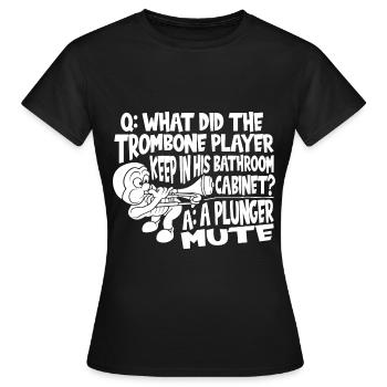 Trombone - T-shirt Femme - noir - Devant - AI Model Female 172 dark (172cm)