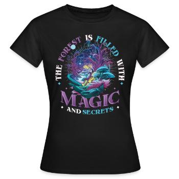 Wald voller Magie und Geheimnisse, Natur, Wandern - Frauen T-Shirt - Schwarz - Vorne - AI Model Female 172 dark (172cm)